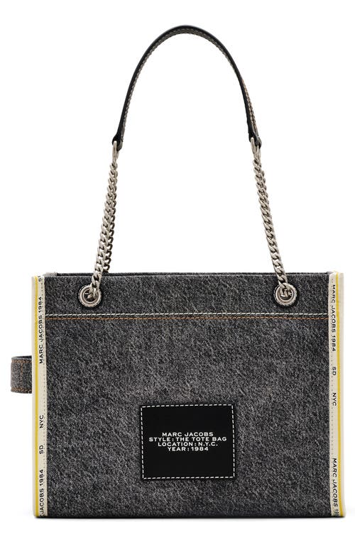 Shop Marc Jacobs The Denim Medium Tote Bag In Black Wash