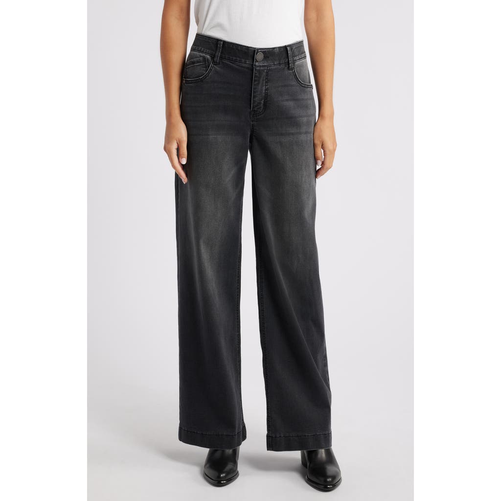 Wit & Wisdom Sam 'ab'solution High Waist Wide Leg Jeans In Washed Black