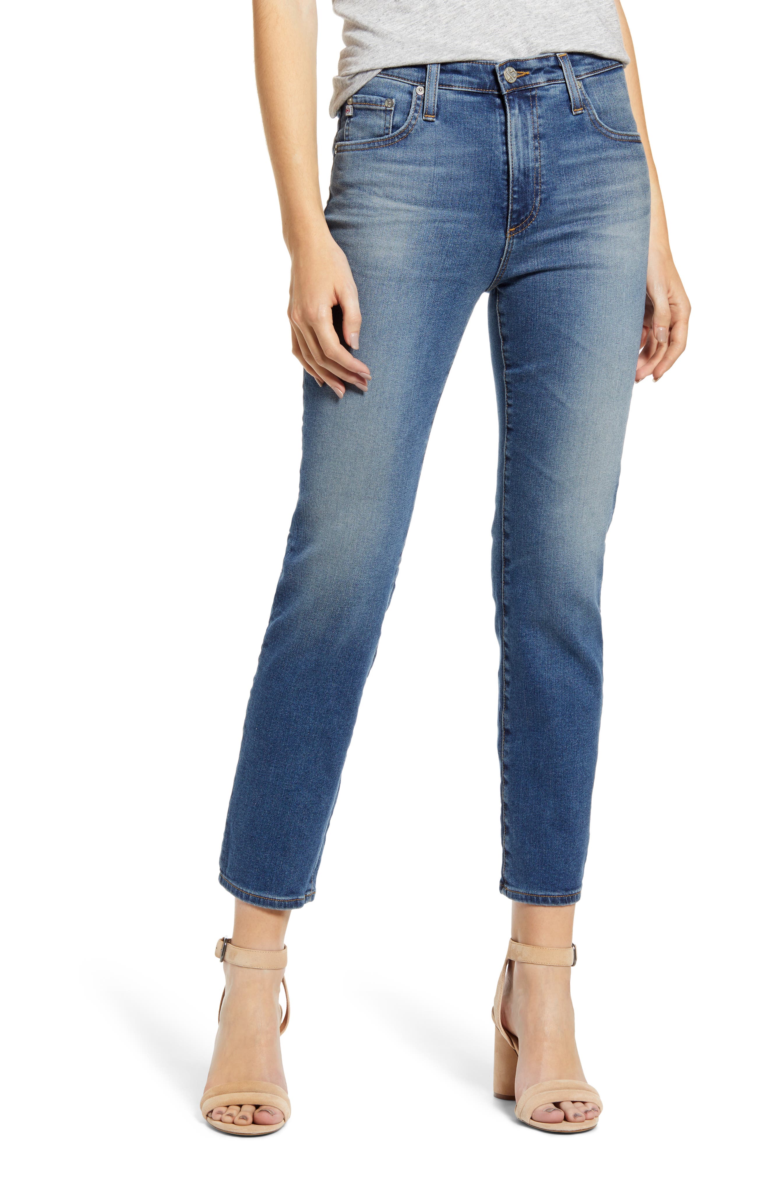 ag the isabelle high waist crop straight leg jeans