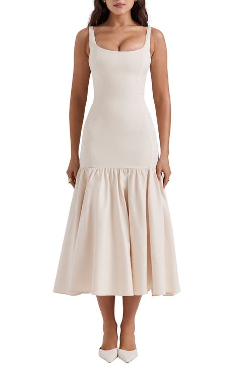 Christa Pleated Dress White