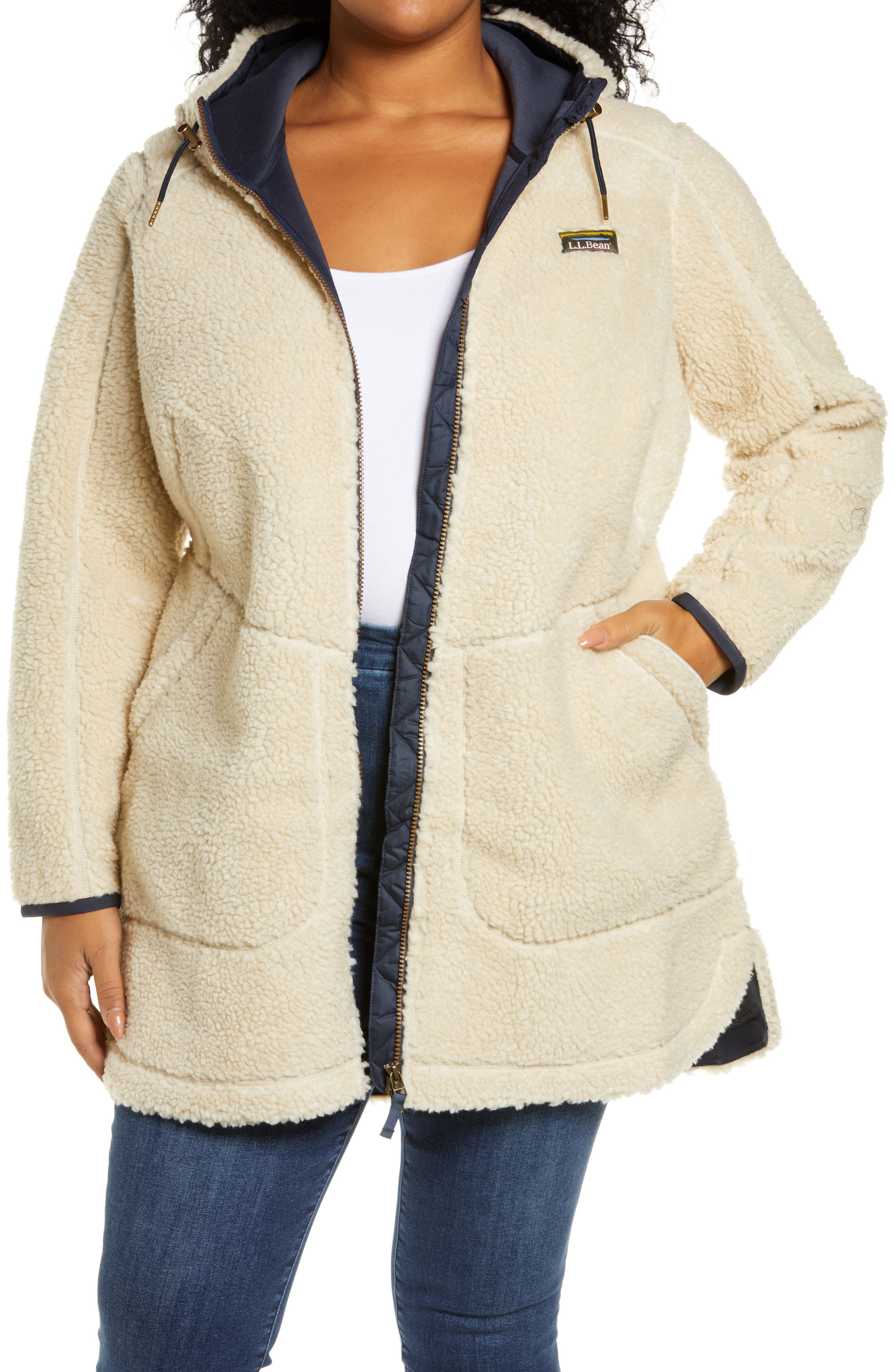 plus size pile coat