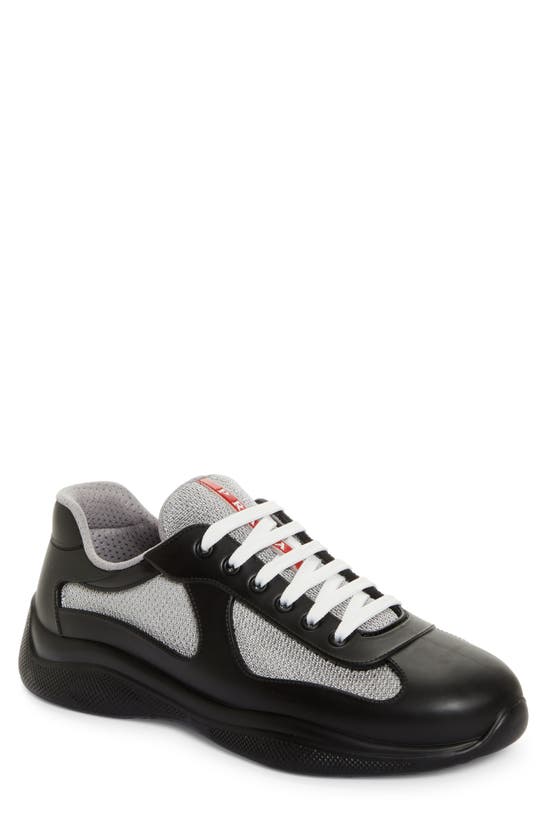Prada Round Head Lacing Casual Shoes In Nero