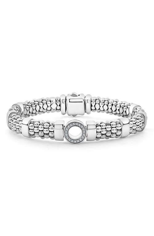 LAGOS Enso Diamond Circle Bracelet in Silver/diamond at Nordstrom, Size 7