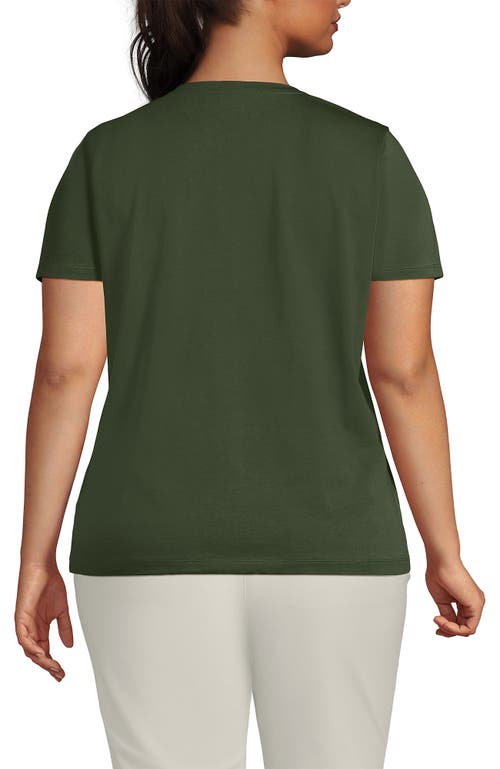 Shop Lands' End Plus Size Relaxed Supima Cotton Crew Neck T-shirt In Estate Green