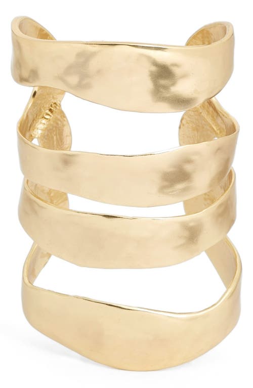 Four Row Cuff in Gold