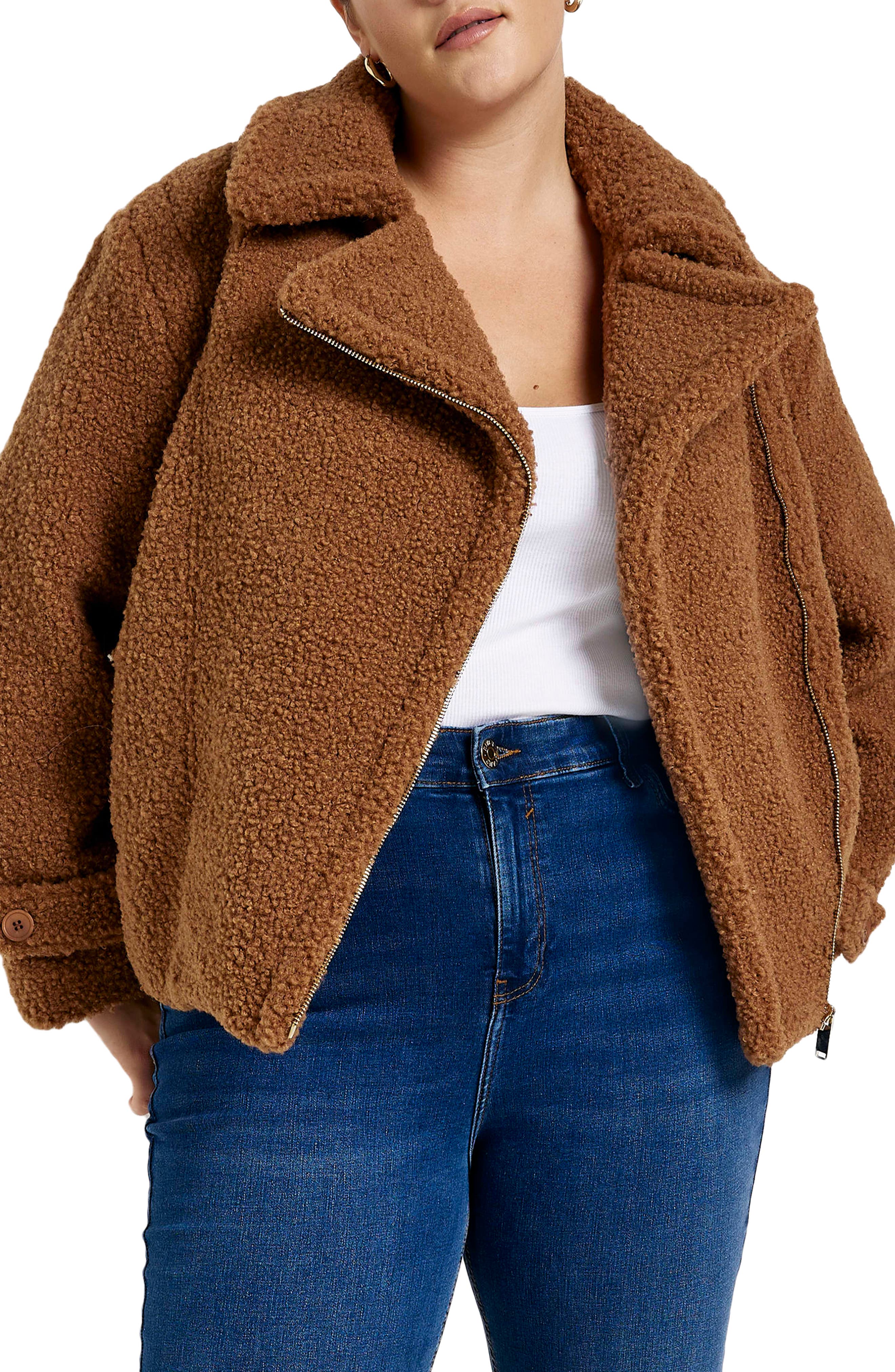 river island shearling coat