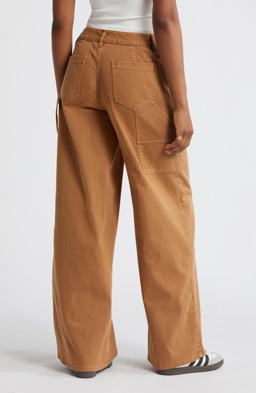 Shop Bp. Mid Rise Wide Leg Twill Carpenter Pants In Tan Thrush