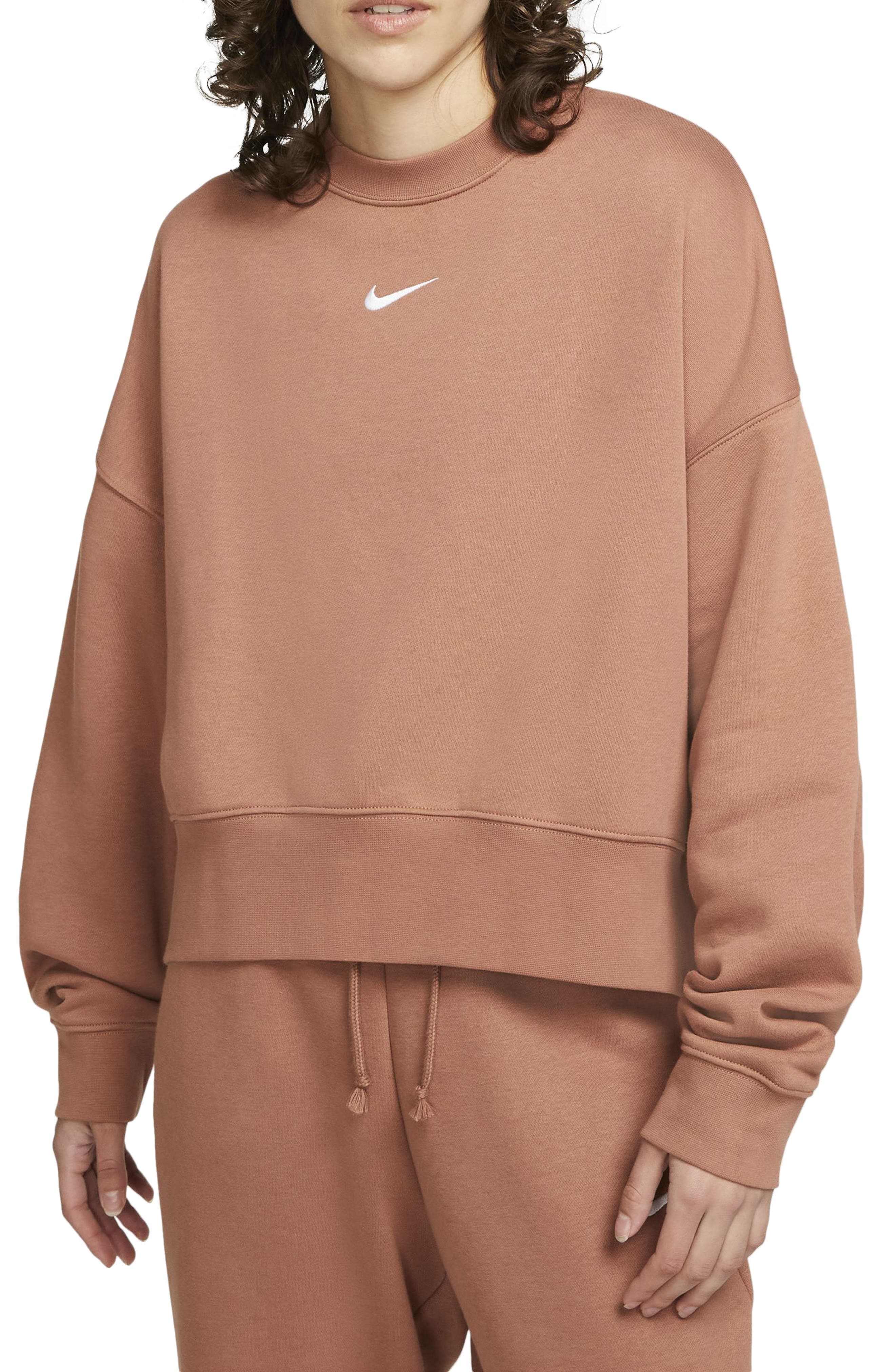 tan nike sweatshirt womens