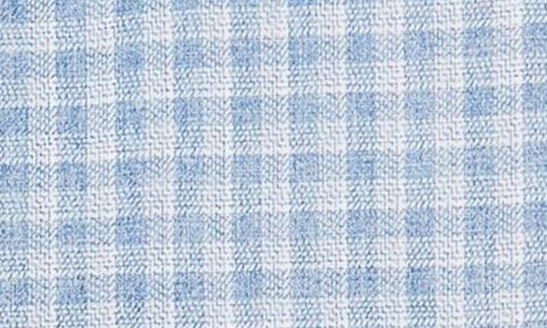 Lorenzo Uomo Heathered Check Print Long Sleeve Trim Fit Shirt In Cornflower Blue