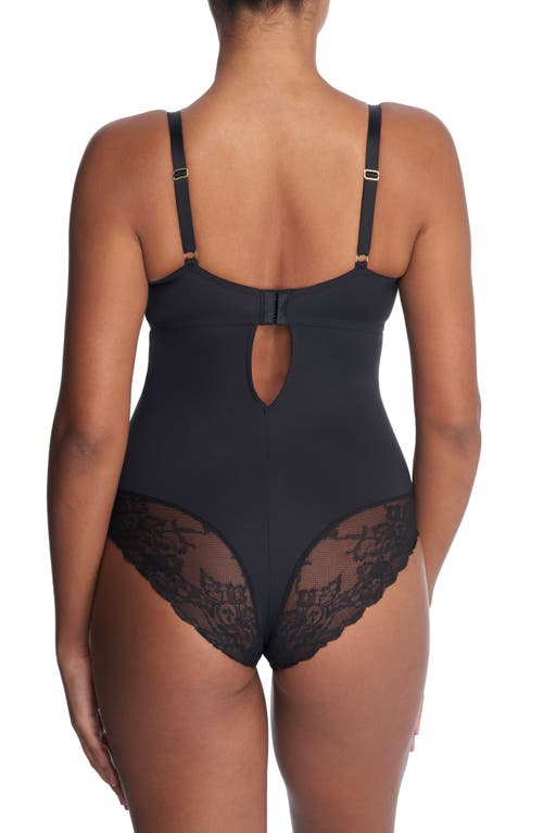 Natori Statement Underwire Bodysuit In Blk/cafe