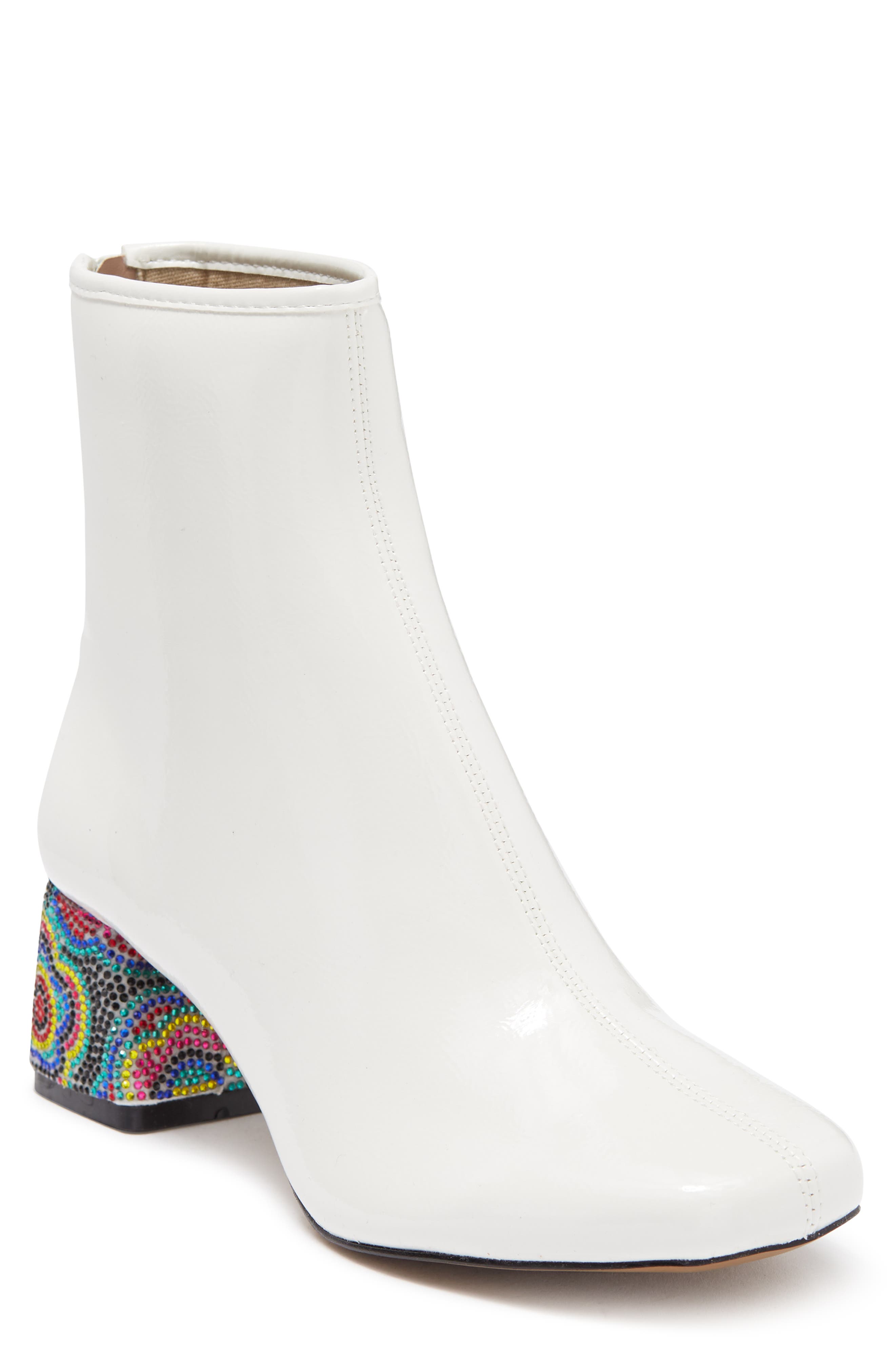 white block heel boots