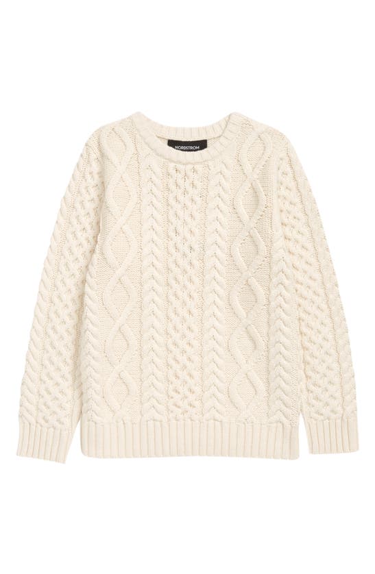 NORDSTROM KIDS' CABLE COTTON BLEND SWEATER