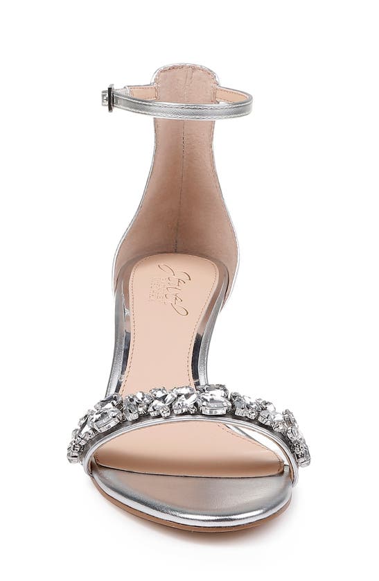 Shop Jewel Badgley Mischka Dash Embellished Halo Strap Sandal In Silver Metallic