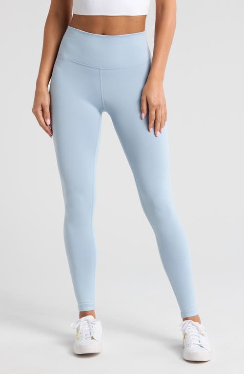 Zella High Waist Fleece Lined Leggings In Blue Fog