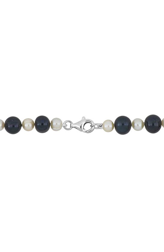 Delmar 5–8mm Black & White Cultured Freshwater Pearl Necklace In Black White Multi