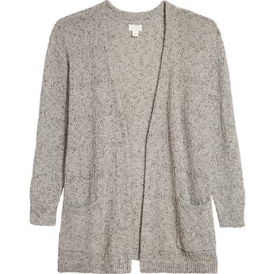 Plus Size Caslon Marl Texture Open Front Cardigan, Ivory