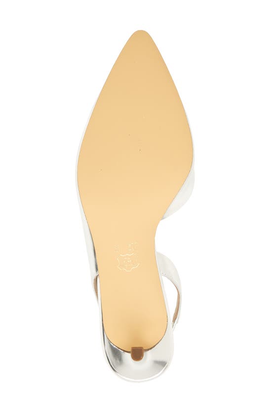 Nina 60 Slingback Half D'orsay Pointed Toe Pump In Silver