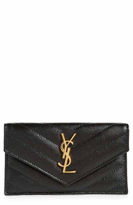 Saint Laurent Cassandra Leather Wallet on a Chain | Nordstrom