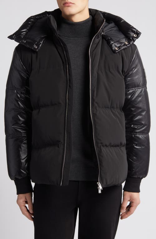 BOSS Dybes Hooded Puffer Jacket Black at Nordstrom,