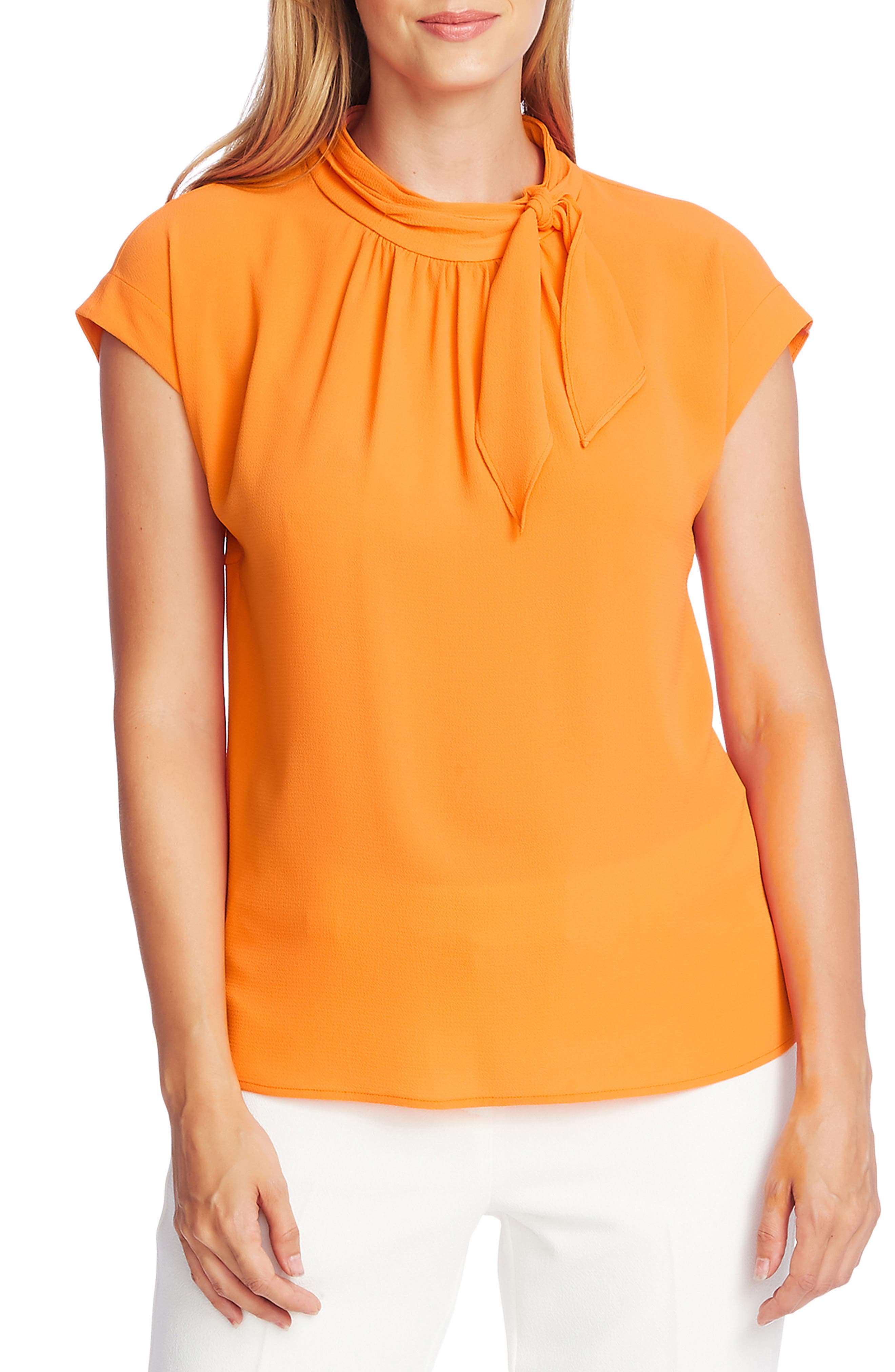 vince camuto tie neck blouse