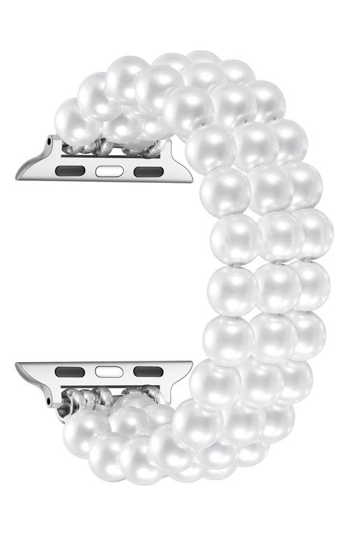 The Posh Tech Liz Imitation Pearl Apple Watch® Bracelet Watchband In White