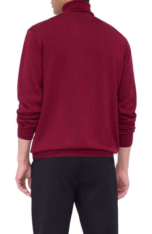 Shop Bugatchi Sawyer Merino Wool Turtleneck Sweater In Burgundy