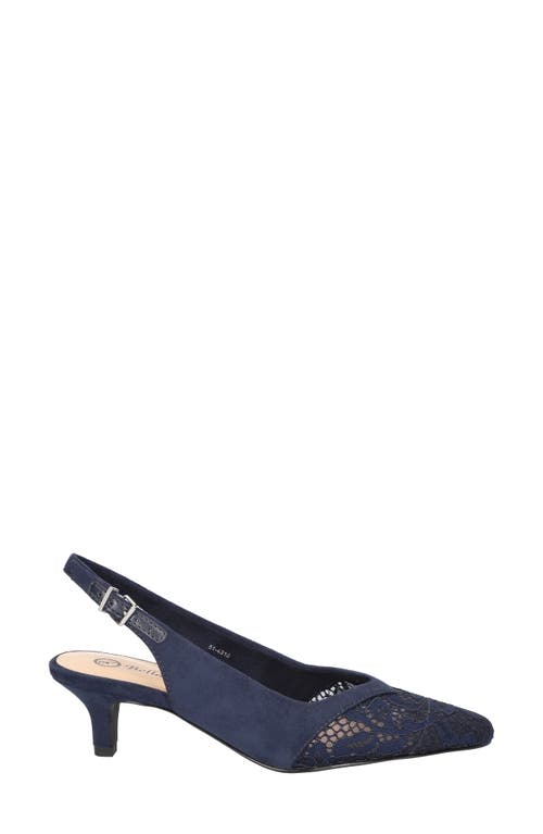 Shop Bella Vita Marquette Slingback Kitten Heel Pump In Navy Suede