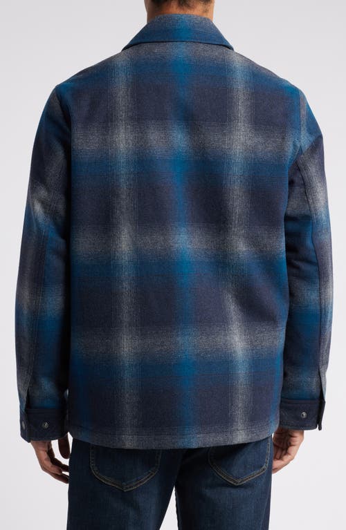 Shop Pendleton Eugene Plaid Jacket In Grey Blue Plaid