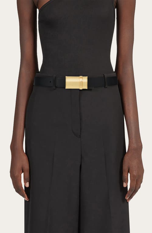 Shop Ferragamo Donna Reversible Leather Belt In Black Tones