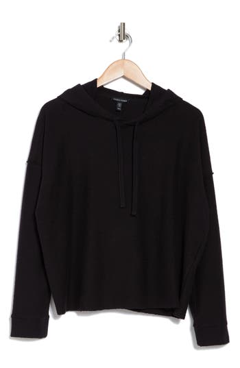 Eileen Fisher Organic Cotton Cropped Hoodie In Black