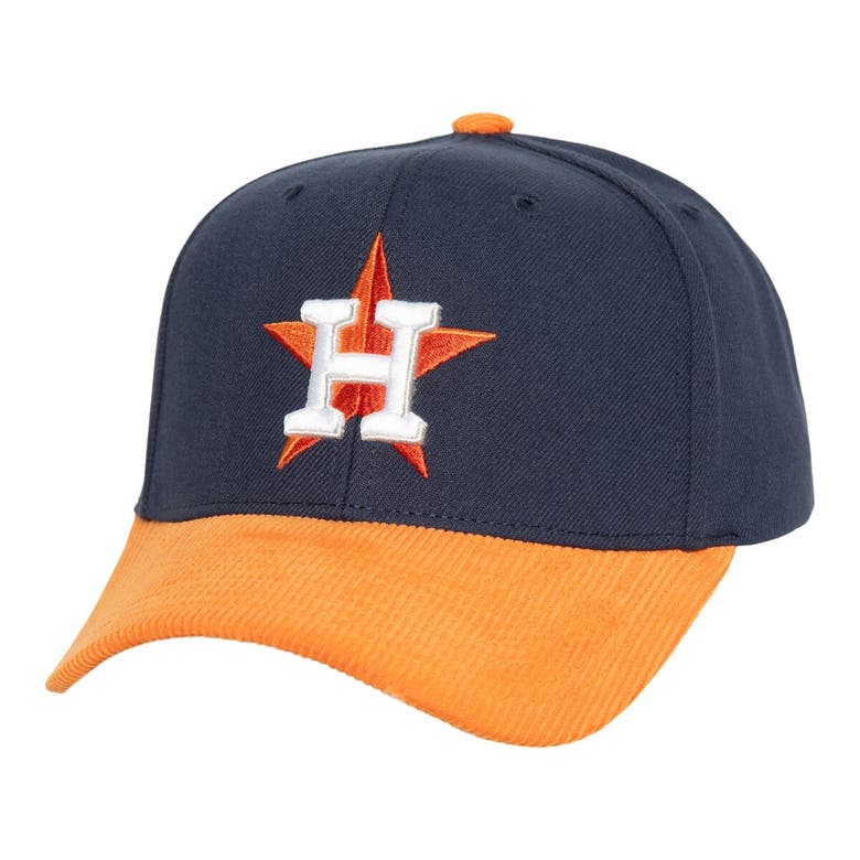 Shop Mitchell & Ness Navy/orange Houston Astros Corduroy Pro Snapback Hat