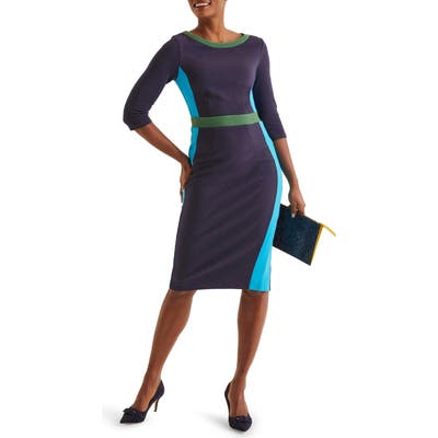 Boden Leah Ottoman Sheath Dress, Blue