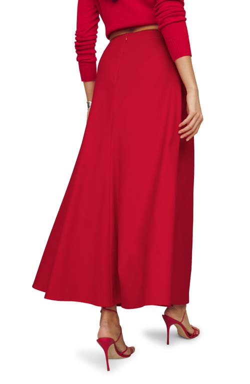 Shop Reformation Lucy Stretch Organic Cotton Skirt In Lipstick