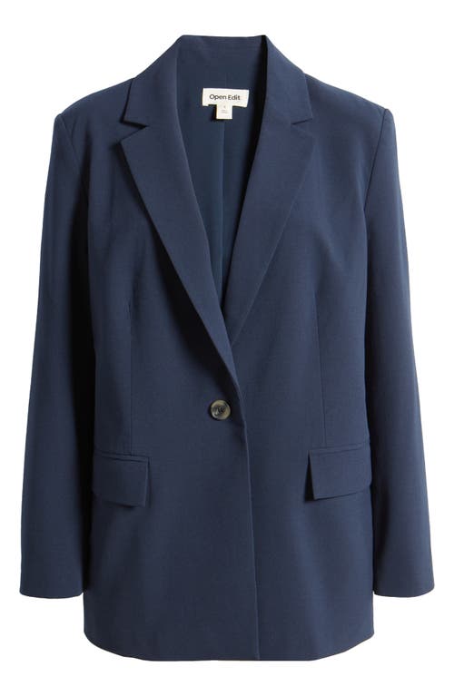 Open Edit Relaxed Fit Blazer In Navy Blazer