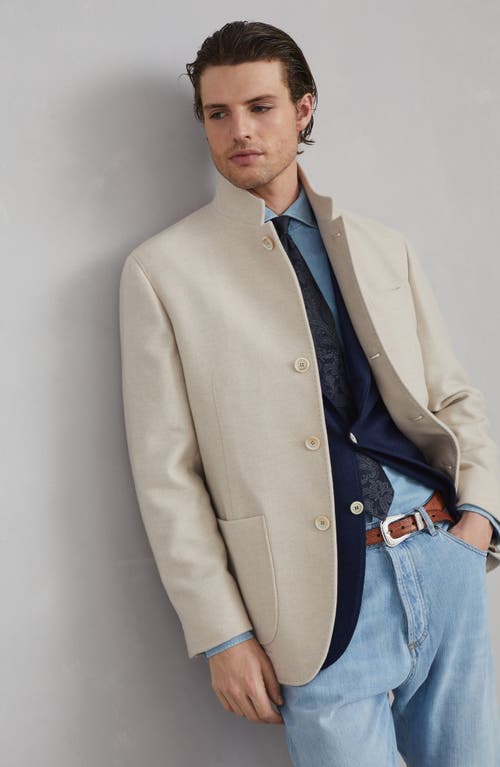 Shop Brunello Cucinelli Blazer-style Outerwear In Sand