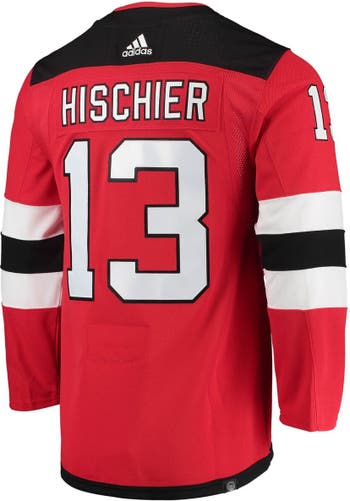 New Jersey Devils Nico Hischier Official Red Adidas Authentic