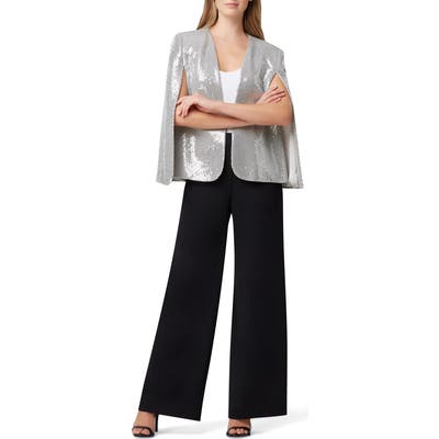 Tahari Sequin Cape Jacket, Metallic
