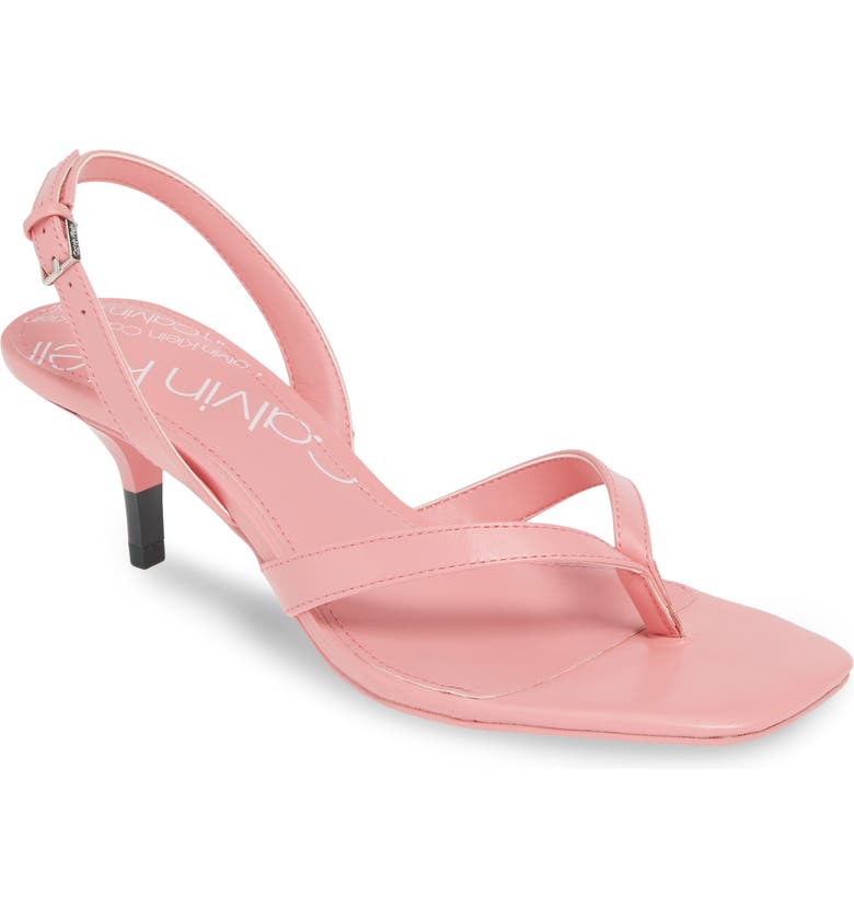 CALVIN KLEIN Monty Thong Sandal, Main, color, STRAWBERRY ICE LEATHER