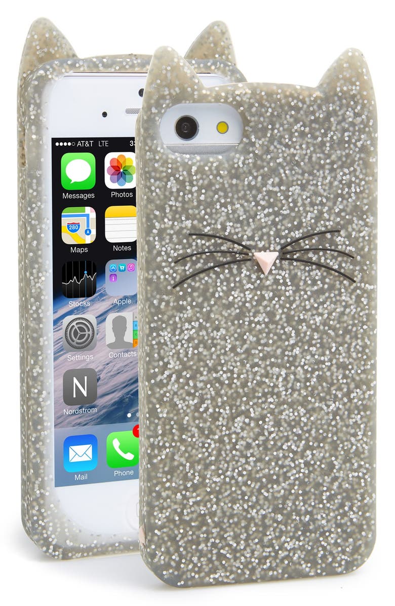 Kate Spade New York Glitter Cat Iphone 5 5s Case Nordstrom