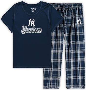 New York Yankees Youth Allover Print Long Sleeve T-Shirt & Pants Sleep Set  - Navy