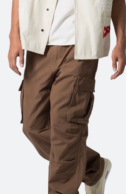 Shop Mnml Ultra Baggy Cotton Cargo Pants In Brown