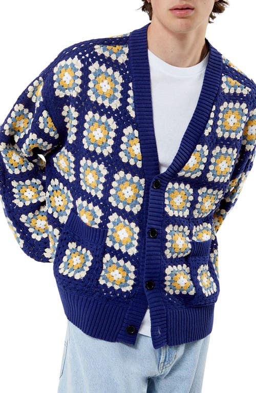 PacSun Estate Oversize Crocheted Cardigan in Blue