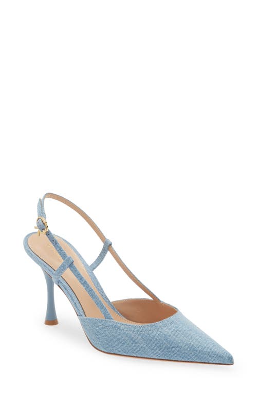 Gianvito Rossi Ascent Denim Slingback Pump in Stonewash