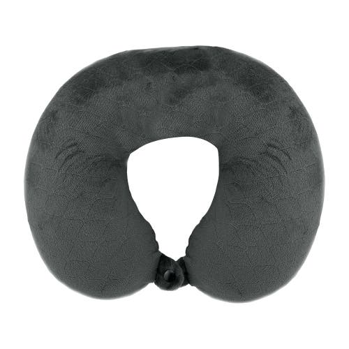 Pursonic Memory Foam Travel Pillow With Sleep Mask In Gray