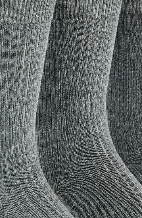 NORDSTROM NORDSTROM 3-PACK RIBBED CREW SOCKS 