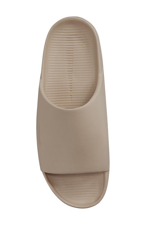 Nike Calm Flat Slides In Khaki/khaki