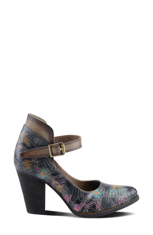 L'artiste By Spring Step Foxglove Ankle Strap Pump In Black Multi