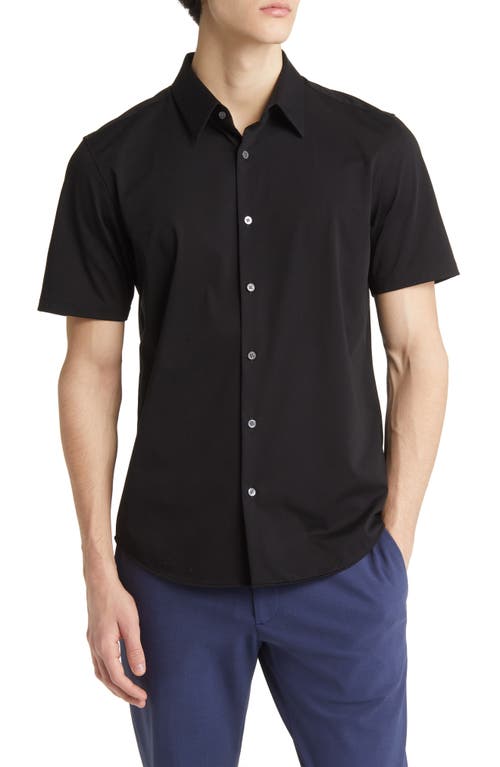 Theory Irving Short Sleeve Button-Up Shirt in Black - 001