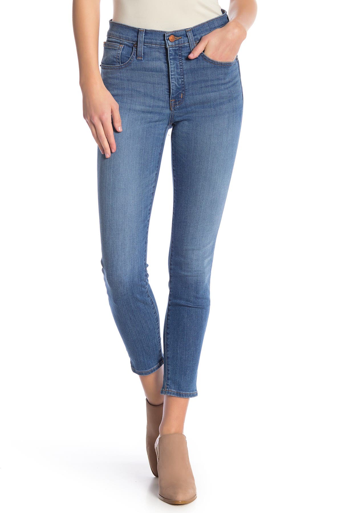 high rise skinny crop jeans