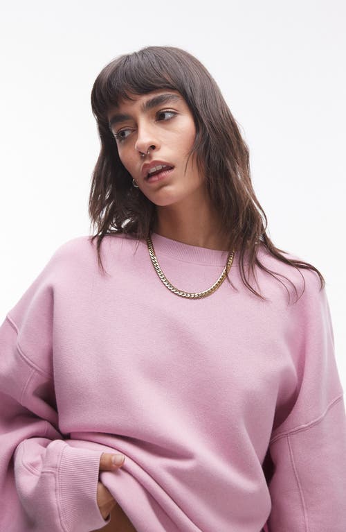 Shop Topshop Premium Seam Sweatshirt In Pink